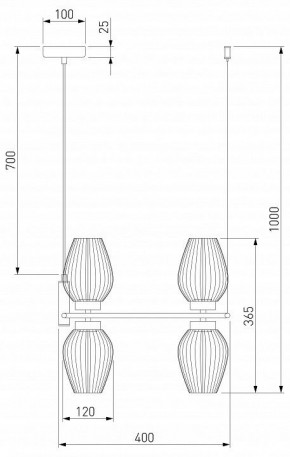 Подвесная люстра Eurosvet Alva 30183/4 латунь в Режи - rezh.mebel24.online | фото 4