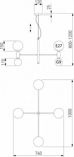 Подвесная люстра Eurosvet Bubble 30182/8 белый в Режи - rezh.mebel24.online | фото 3