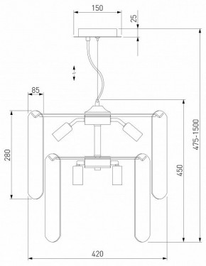 Подвесная люстра Eurosvet Claire 60170/8 золото в Режи - rezh.mebel24.online | фото 5