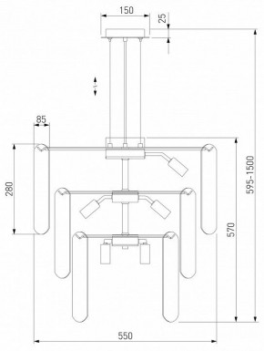 Подвесная люстра Eurosvet Claire 60171 золото в Режи - rezh.mebel24.online | фото 5