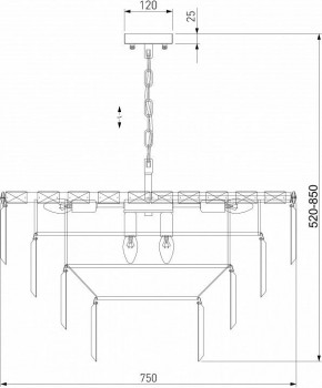 Подвесная люстра Eurosvet Elegante 10130/10 хром/прозрачный хрусталь Strotskis в Режи - rezh.mebel24.online | фото 3