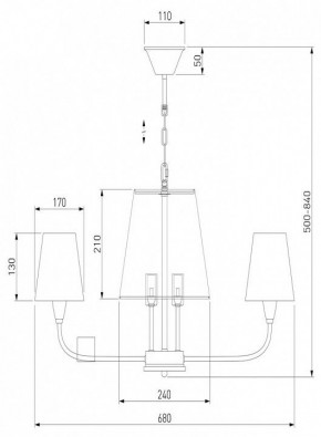 Подвесная люстра Eurosvet Milos 60153/6 латунь в Режи - rezh.mebel24.online | фото 3
