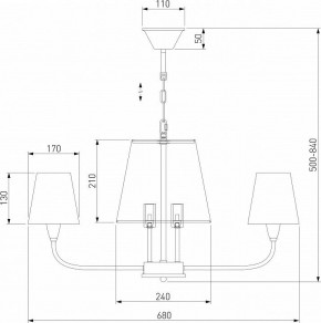 Подвесная люстра Eurosvet Milos 60153/8 латунь в Режи - rezh.mebel24.online | фото 5