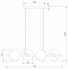 Подвесная люстра Eurosvet Moity 70149/4 черный/латунь в Режи - rezh.mebel24.online | фото 4