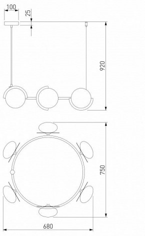 Подвесная люстра Eurosvet Moity 70150/6 черный/латунь в Режи - rezh.mebel24.online | фото 3