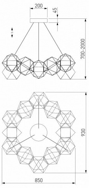 Подвесная люстра Eurosvet Uma 90369/12 медь в Режи - rezh.mebel24.online | фото 3