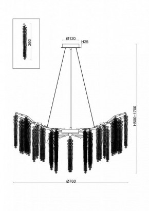 Подвесная люстра Freya Mineral FR1010PL-10G в Режи - rezh.mebel24.online | фото 2