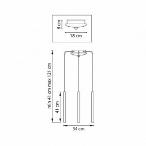 Подвесная люстра Lightstar Tubo L3T747233 в Режи - rezh.mebel24.online | фото 3