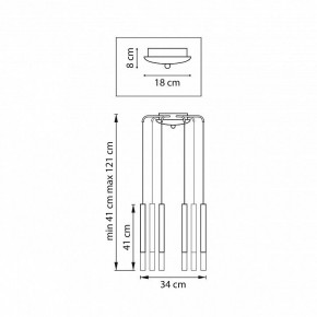 Подвесная люстра Lightstar Tubo L8T747133 в Режи - rezh.mebel24.online | фото 3