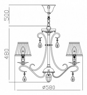 Подвесная люстра Maytoni Brionia ARM172-05-G в Режи - rezh.mebel24.online | фото 5
