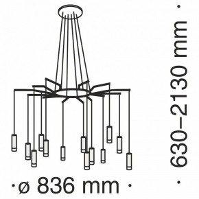 Подвесная люстра Maytoni Davida MOD035PL-12B в Режи - rezh.mebel24.online | фото 6