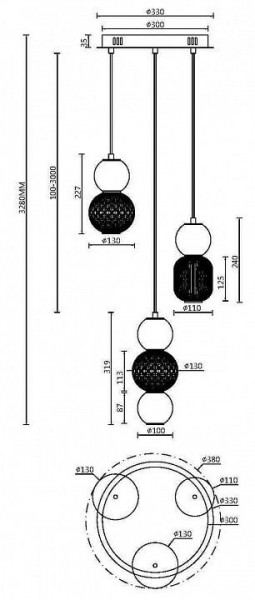 Подвесная люстра Maytoni Drop MOD273PL-L33G3K в Режи - rezh.mebel24.online | фото 2