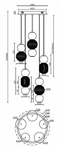 Подвесная люстра Maytoni Drop MOD273PL-L80CH3K в Режи - rezh.mebel24.online | фото 3