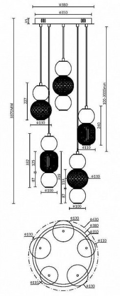 Подвесная люстра Maytoni Drop MOD273PL-L80G3K в Режи - rezh.mebel24.online | фото 2