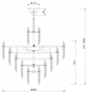 Подвесная люстра Maytoni Flare DIA200PL-08G в Режи - rezh.mebel24.online | фото 5