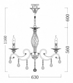 Подвесная люстра Maytoni Grace ARM247-06-G в Режи - rezh.mebel24.online | фото 3