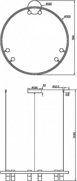 Подвесная люстра Maytoni Halo MOD102PL-L42BK в Режи - rezh.mebel24.online | фото 4