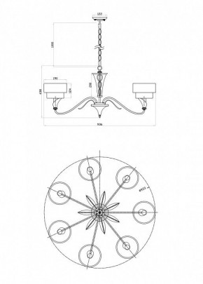Подвесная люстра Maytoni Lillian H311-07-G в Режи - rezh.mebel24.online | фото 6