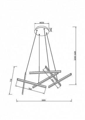 Подвесная люстра Maytoni Line MOD016PL-L80GK в Режи - rezh.mebel24.online | фото 4