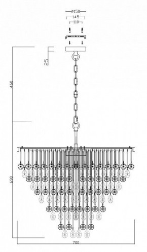 Подвесная люстра Maytoni Linn MOD091PL-09CH в Режи - rezh.mebel24.online | фото 3