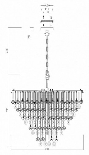 Подвесная люстра Maytoni Linn MOD091PL-09G в Режи - rezh.mebel24.online | фото 4