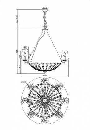 Подвесная люстра Maytoni Pantheon H021PL-08CH в Режи - rezh.mebel24.online | фото 4