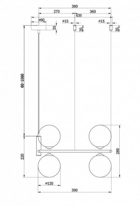 Подвесная люстра Maytoni Ring MOD013PL-04W в Режи - rezh.mebel24.online | фото 4