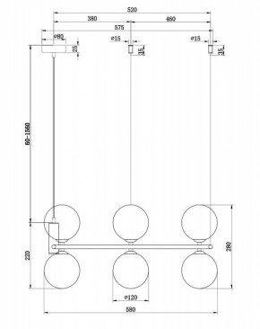 Подвесная люстра Maytoni Ring MOD013PL-06B в Режи - rezh.mebel24.online | фото 4