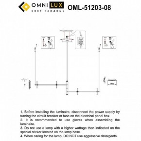 Подвесная люстра Omnilux Indovero OML-51203-08 в Режи - rezh.mebel24.online | фото 3