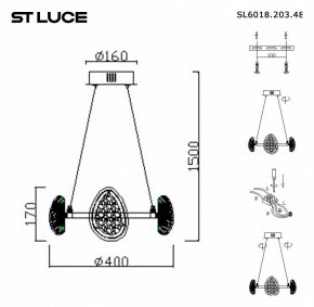 Подвесная люстра ST-Luce Enigma SL6018.203.48 в Режи - rezh.mebel24.online | фото 4