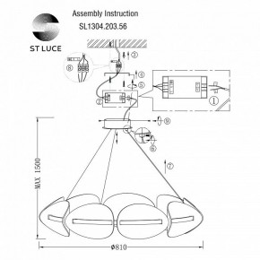 Подвесная люстра ST-Luce Etoile SL1304.203.56 в Режи - rezh.mebel24.online | фото 6