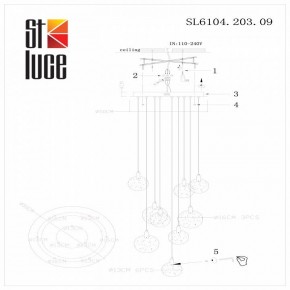 Подвесная люстра ST-Luce Montecelio SL6104.203.09 в Режи - rezh.mebel24.online | фото 3