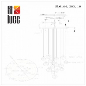 Подвесная люстра ST-Luce Montecelio SL6104.203.16 в Режи - rezh.mebel24.online | фото 3
