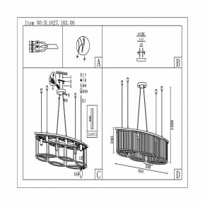Подвесная люстра ST-Luce Velletri SL1627.103.06 в Режи - rezh.mebel24.online | фото 4