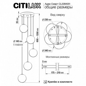 Подвесной светильник Citilux Адам Смарт CL228A051 в Режи - rezh.mebel24.online | фото 5