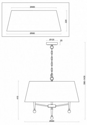 Подвесной светильник Freya Rosemary FR5190PL-05BS1 в Режи - rezh.mebel24.online | фото 3