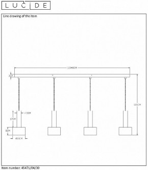 Подвесной светильник Lucide Teun 45471/04/30 в Режи - rezh.mebel24.online | фото 6