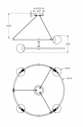 Подвесной светильник Maytoni Balance MOD317PL-04B в Режи - rezh.mebel24.online | фото 4