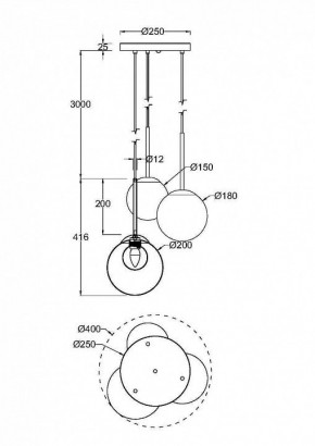 Подвесной светильник Maytoni Basic form MOD521PL-03G в Режи - rezh.mebel24.online | фото 3