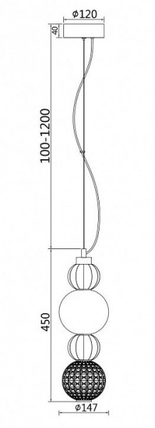 Подвесной светильник Maytoni Collar P069PL-L17CH3K в Режи - rezh.mebel24.online | фото 3