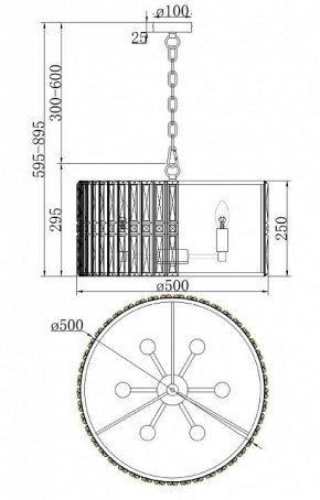 Подвесной светильник Maytoni Facet MOD094PL-06G в Режи - rezh.mebel24.online | фото 4