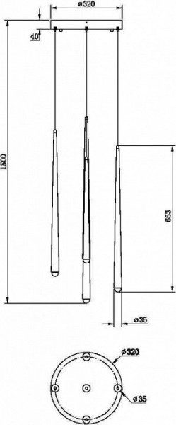 Подвесной светильник Maytoni Halo MOD132PL-L30BSK в Режи - rezh.mebel24.online | фото 2