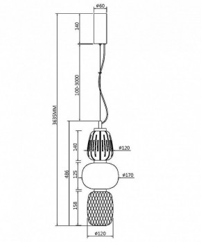 Подвесной светильник Maytoni Pattern MOD267PL-L28CH3K в Режи - rezh.mebel24.online | фото 4