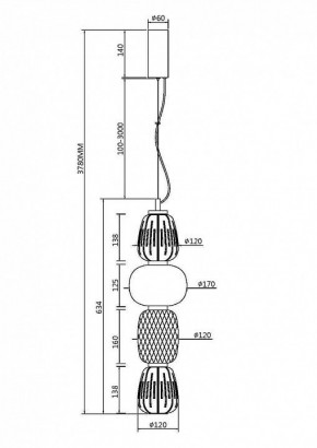 Подвесной светильник Maytoni Pattern MOD267PL-L32G3K в Режи - rezh.mebel24.online | фото 4