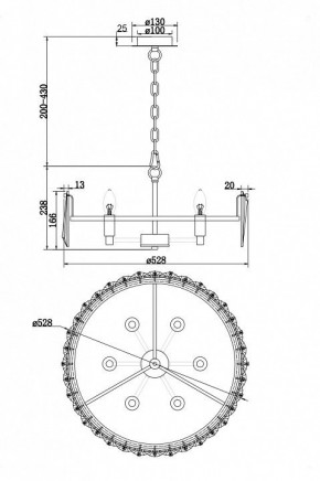 Подвесной светильник Maytoni Puntes MOD043PL-06CH в Режи - rezh.mebel24.online | фото 5