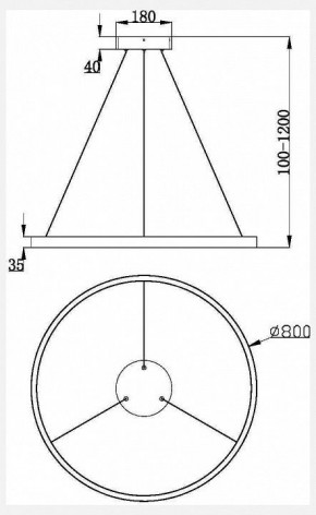 Подвесной светильник Maytoni Rim 1 MOD058PL-L42W3K в Режи - rezh.mebel24.online | фото 3