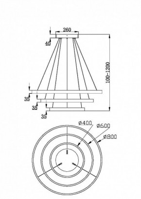 Подвесной светильник Maytoni Rim 3 MOD058PL-L100W3K в Режи - rezh.mebel24.online | фото 5