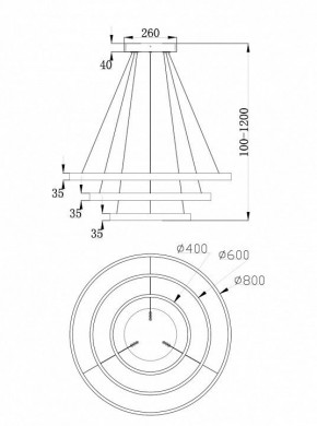 Подвесной светильник Maytoni Rim MOD058PL-L100BS4K в Режи - rezh.mebel24.online | фото 6
