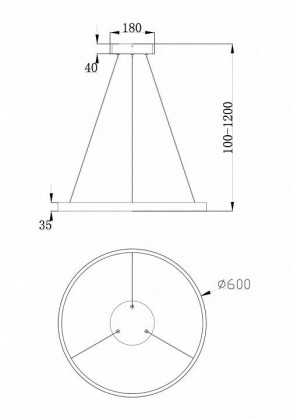 Подвесной светильник Maytoni Rim MOD058PL-L32W4K в Режи - rezh.mebel24.online | фото 3