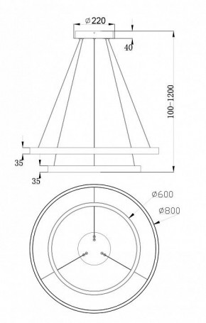 Подвесной светильник Maytoni Rim MOD058PL-L74W4K в Режи - rezh.mebel24.online | фото 6